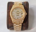 Knockoff 904L Gold Rolex Day Date 40 Bustdown Watches For Sale